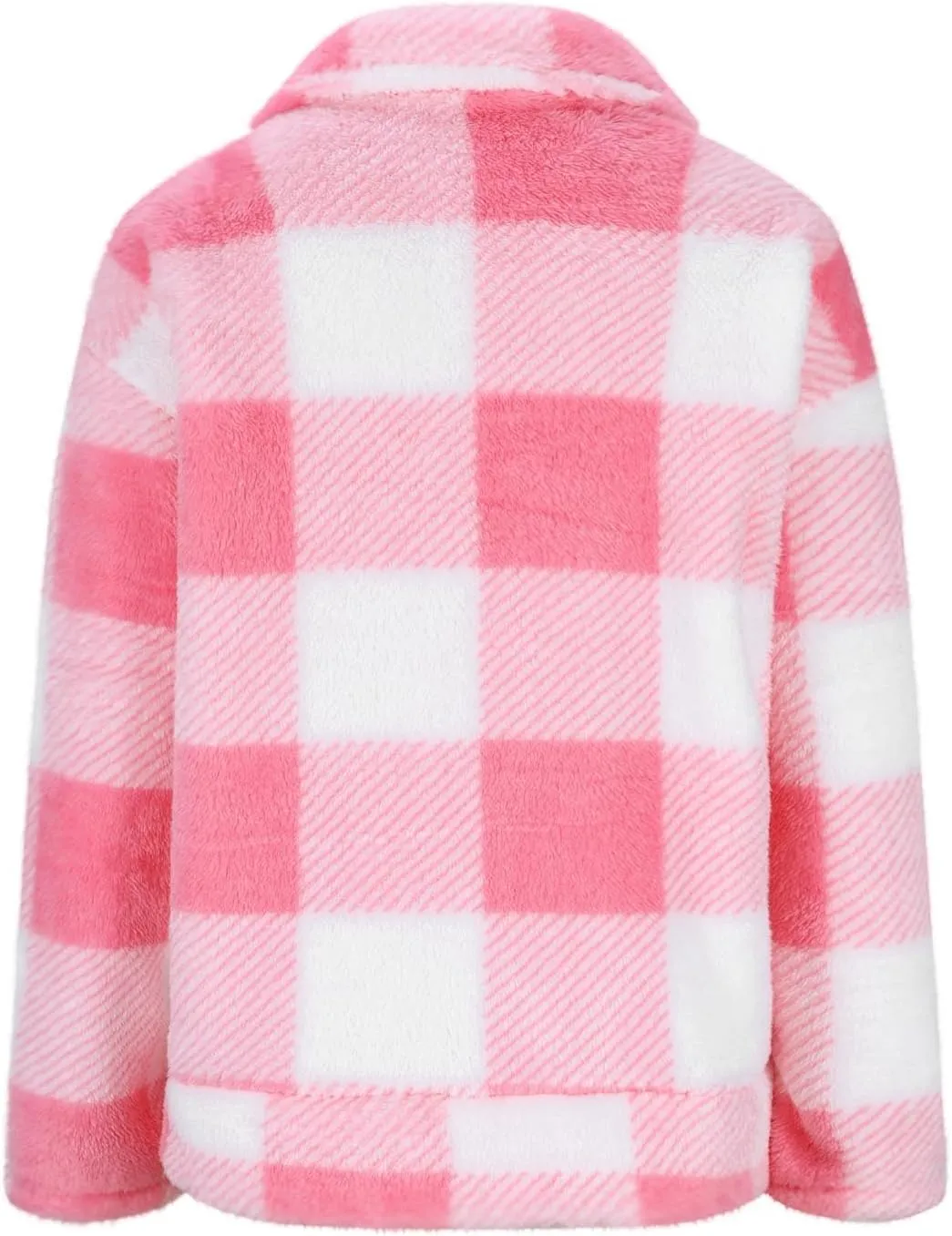 Long Winter Coats for Women Oversized Plaid Print Velvet Jackets Long Sleeve Zipper Cardigan Winter Coat Outerwear