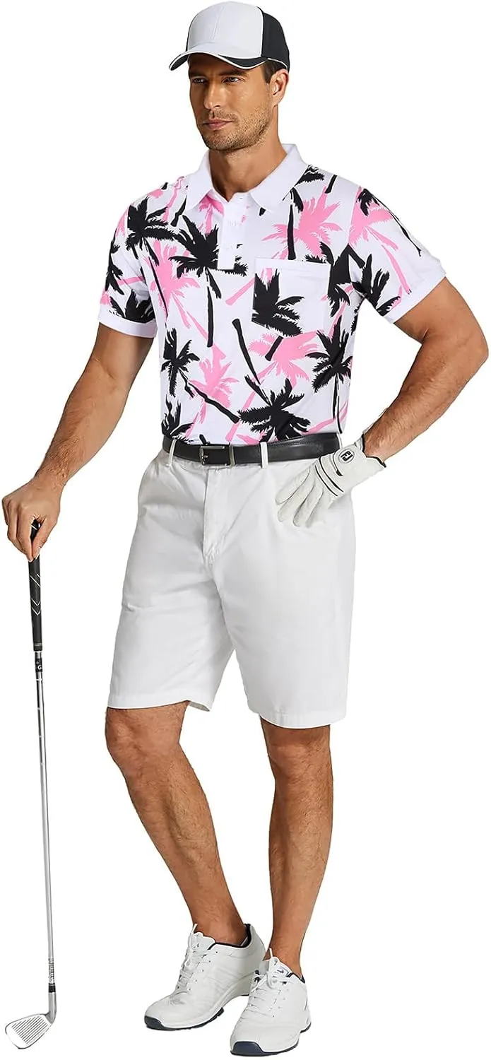 LURANEE Men's Polo Shirts Short Sleeve Dry Fit Performance Golf Shirts Moisture Wicking Mens Polo T-Shirts