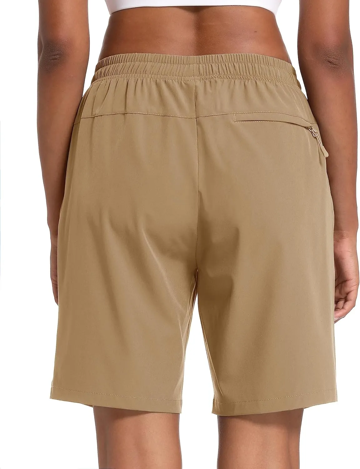 MAGCOMSEN Women's Hiking Shorts Lightweight Quick Dry 8" Golf Shorts Water Resistant with 3 Zipper Pockets