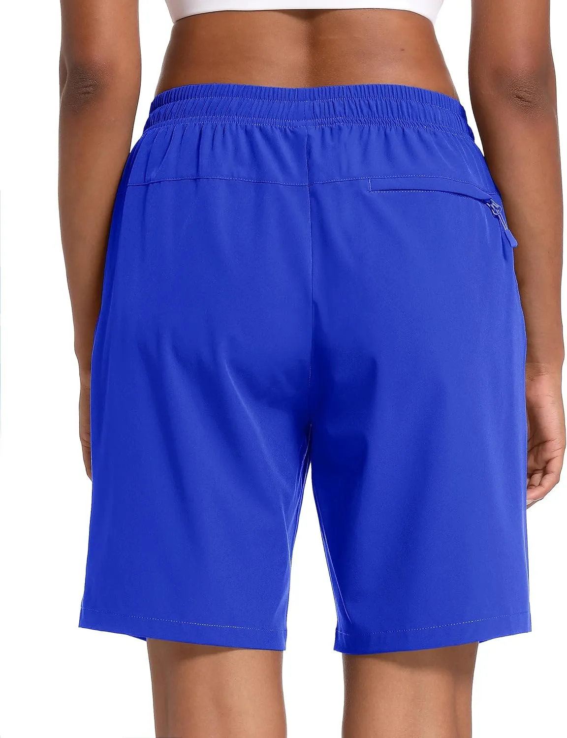 MAGCOMSEN Women's Hiking Shorts Lightweight Quick Dry 8" Golf Shorts Water Resistant with 3 Zipper Pockets