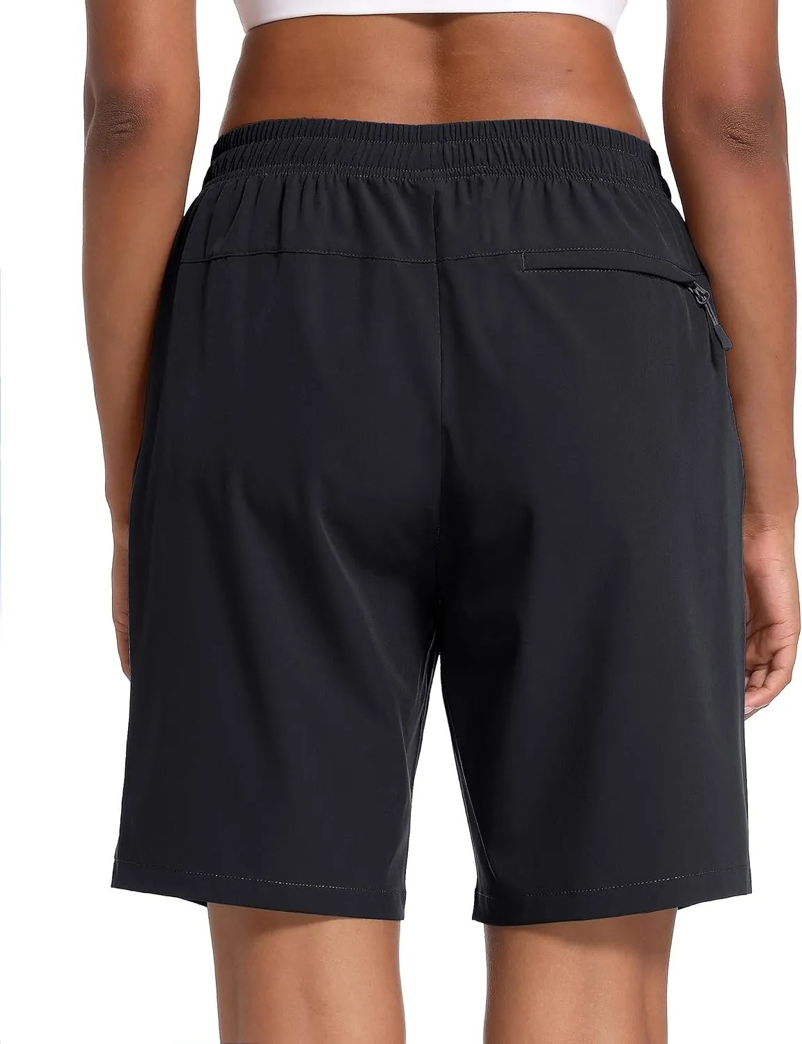 MAGCOMSEN Women's Hiking Shorts Lightweight Quick Dry 8" Golf Shorts Water Resistant with 3 Zipper Pockets