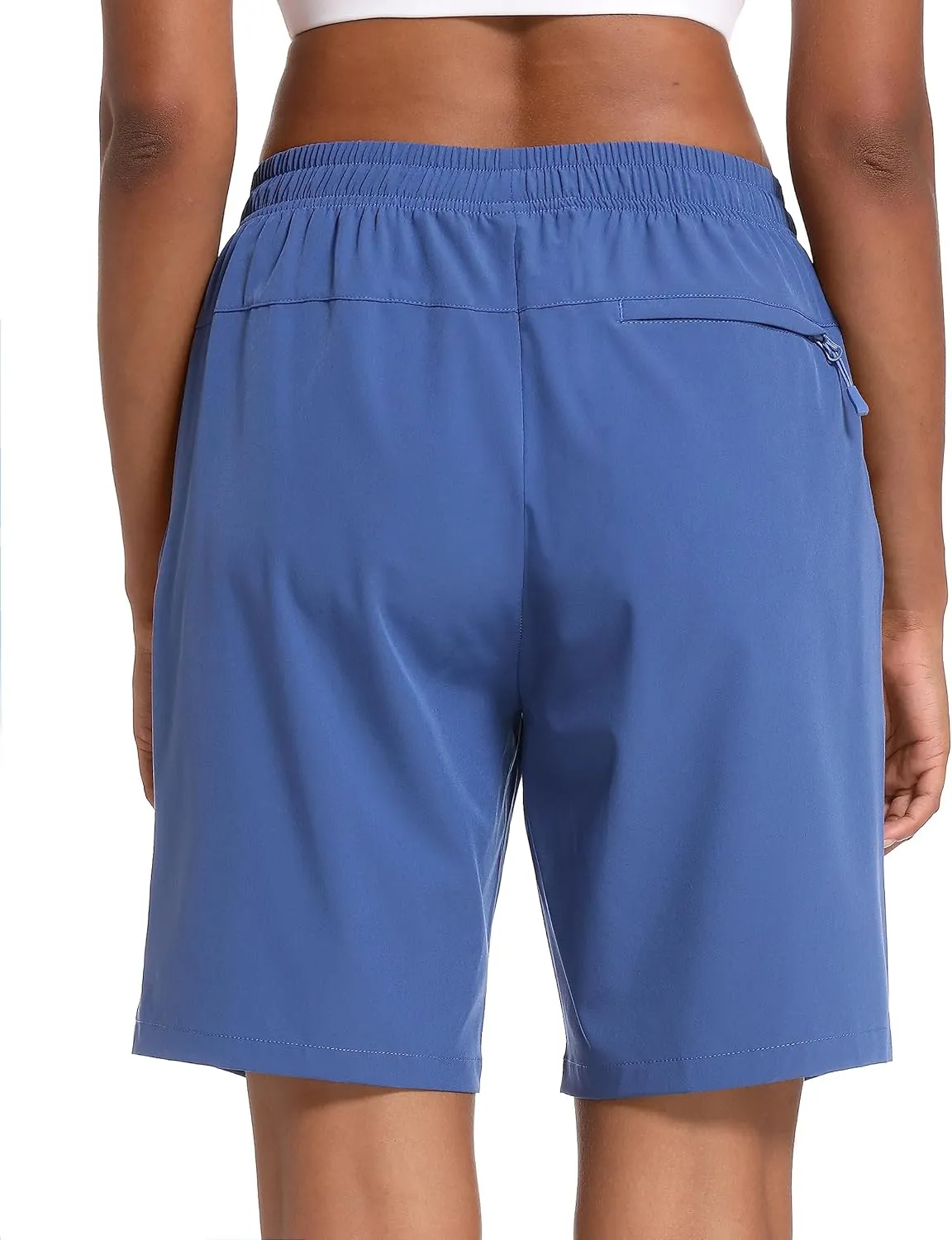 MAGCOMSEN Women's Hiking Shorts Lightweight Quick Dry 8" Golf Shorts Water Resistant with 3 Zipper Pockets