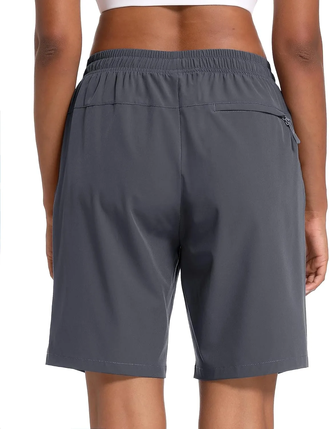 MAGCOMSEN Women's Hiking Shorts Lightweight Quick Dry 8" Golf Shorts Water Resistant with 3 Zipper Pockets
