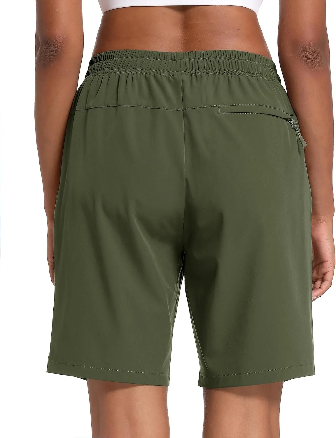 MAGCOMSEN Women's Hiking Shorts Lightweight Quick Dry 8" Golf Shorts Water Resistant with 3 Zipper Pockets