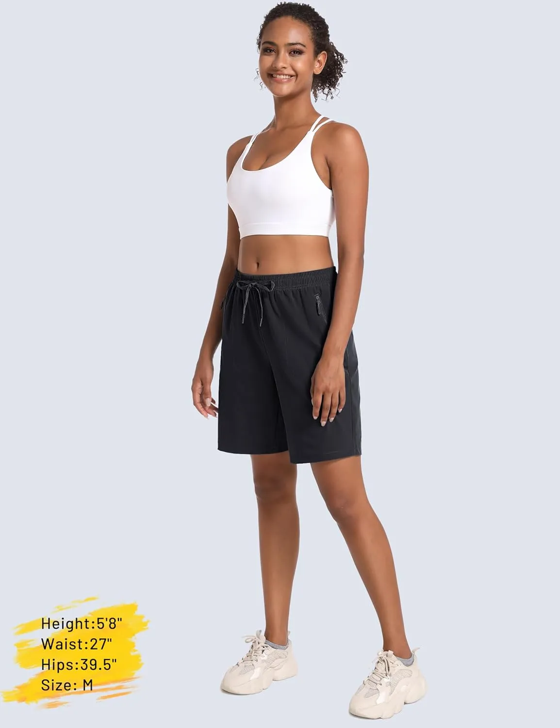 MAGCOMSEN Women's Hiking Shorts Lightweight Quick Dry 8" Golf Shorts Water Resistant with 3 Zipper Pockets