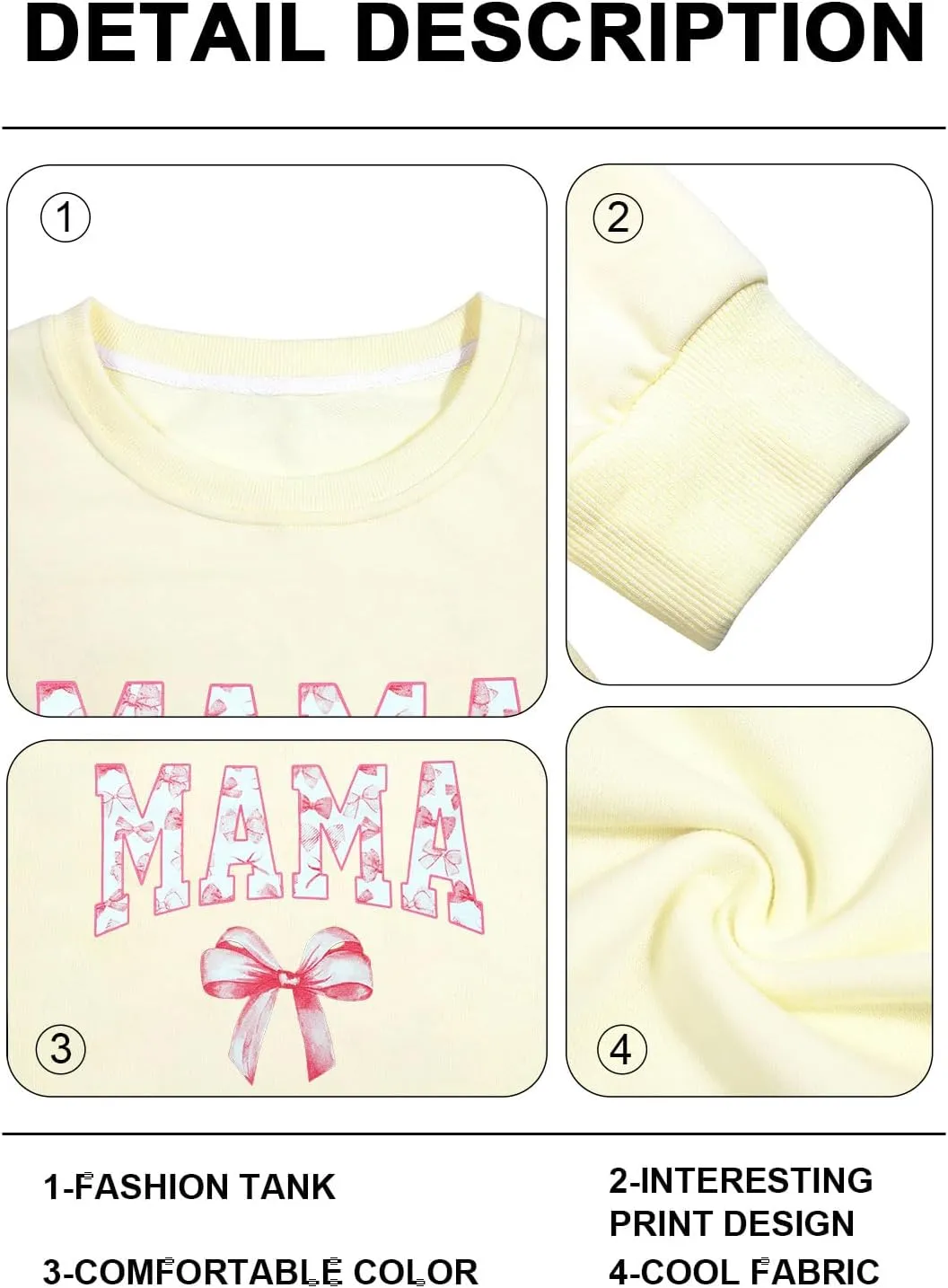 Mama Sweatshirt Coquette Sweater Women Bow Sweatshirt Pink Ribbon Sweatshirts Cute Crewneck Long Sleeve Top