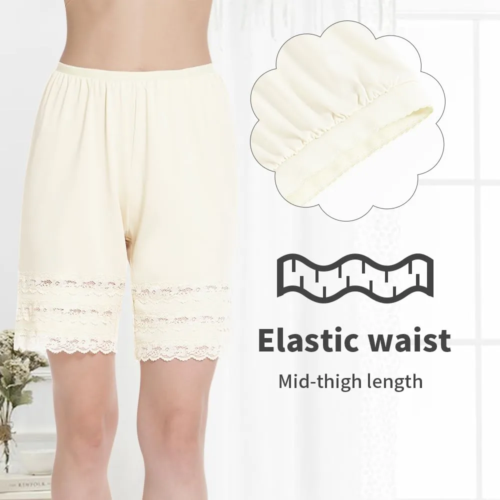 MANCYFIT Half Slip Shorts Culotte for Women Split Skirt Lace Pettipants Snip 7-9 Inseam