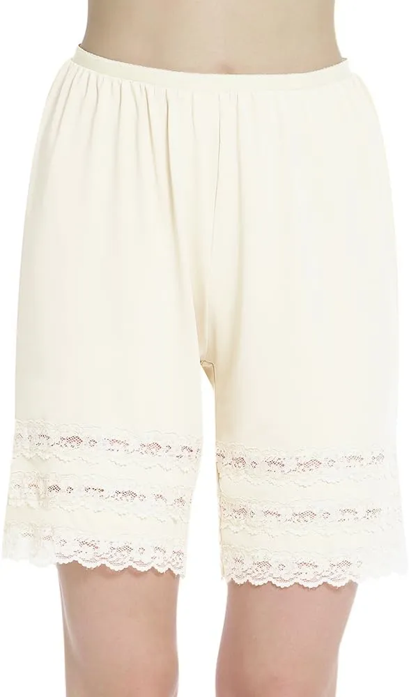 MANCYFIT Half Slip Shorts Culotte for Women Split Skirt Lace Pettipants Snip 7-9 Inseam