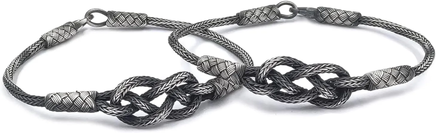 matching bracelets couples, viking bracelet silver, love knot bracelet, couple bracelets, celtic bracelets