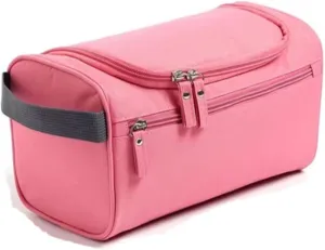 Men and women's Toiletry Bag Canvas Shaving Dopp Kit Leather Travel Bags Organizer Toiletry Kit pink