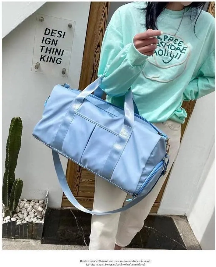 Men and Women's Travel Bag With Shoe Compartment Sports Tote Gym Bag Weekender Overnight Shoulder Bag Large