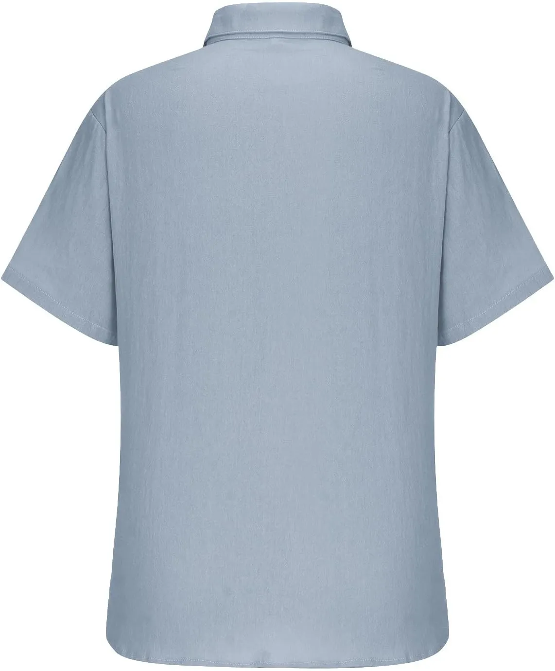 Men's Button Down Short Sleeve Shirt Casual Cotton Linen Blouse Summer Beach Wedding Shirts