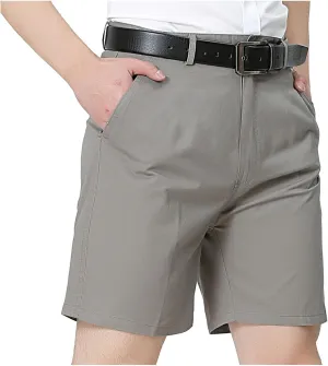 Mens Casual Shorts Cotton Slim Fit Chino Shorts Summer Flat Front Shorts with Pockets Beach Going Out Vacation Travel Stylish
