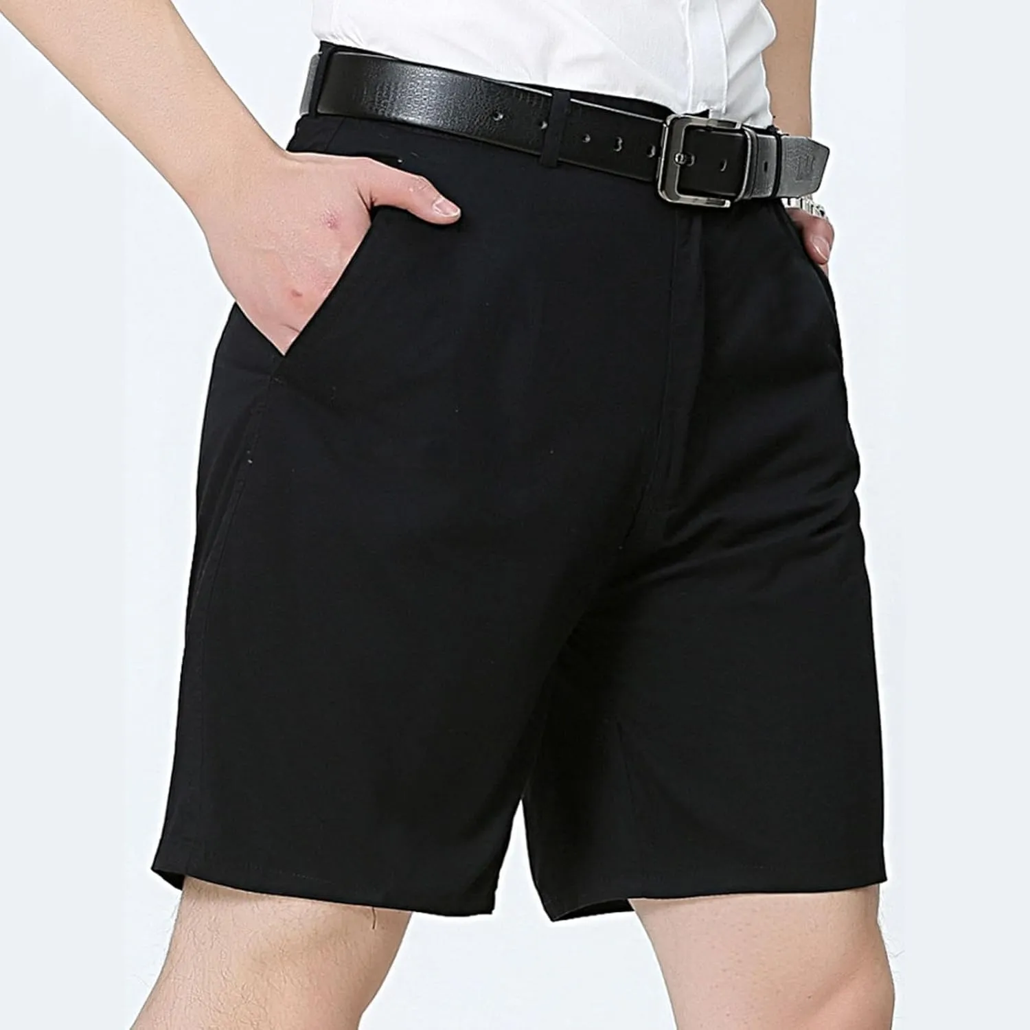 Mens Casual Shorts Cotton Slim Fit Chino Shorts Summer Flat Front Shorts with Pockets Beach Going Out Vacation Travel Stylish