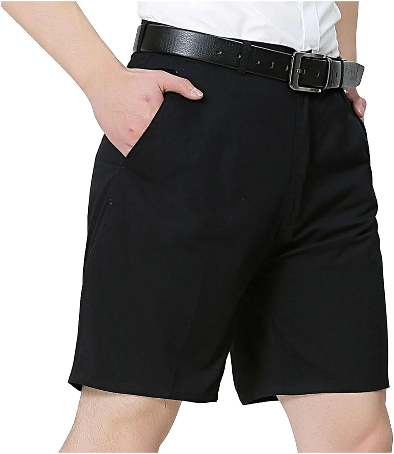 Mens Casual Shorts Cotton Slim Fit Chino Shorts Summer Flat Front Shorts with Pockets Beach Going Out Vacation Travel Stylish