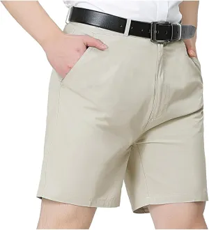 Mens Casual Shorts Cotton Slim Fit Chino Shorts Summer Flat Front Shorts with Pockets Beach Going Out Vacation Travel Stylish