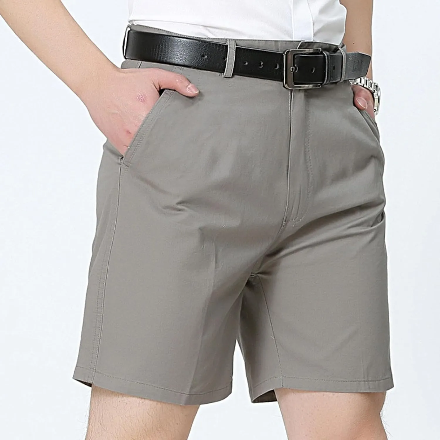 Mens Casual Shorts Cotton Slim Fit Chino Shorts Summer Flat Front Shorts with Pockets Beach Going Out Vacation Travel Stylish