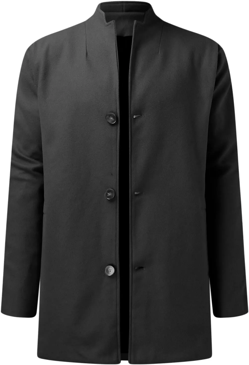 Men'S Fall Winter Jacket Lightweight Casual Coat Button Down Business Jackets Windbreaker