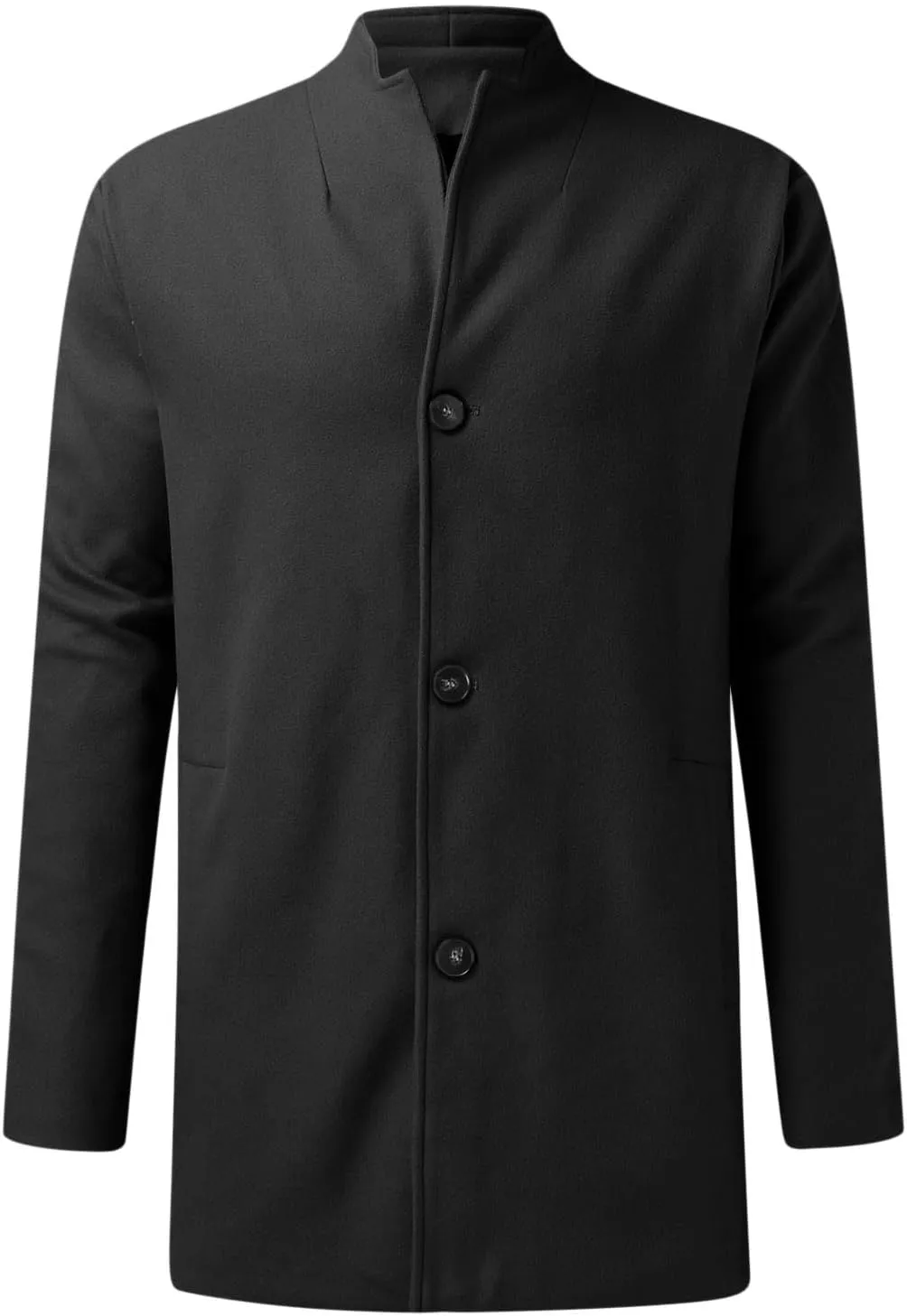 Men'S Fall Winter Jacket Lightweight Casual Coat Button Down Business Jackets Windbreaker