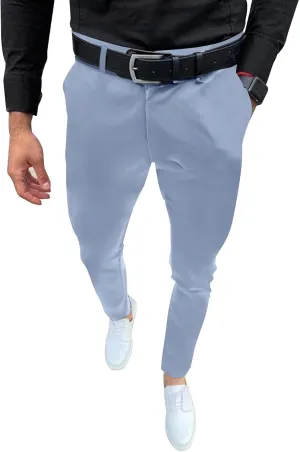 Mens Fashion Slim Fit Dress Pants Casual Business Skinny Stretch Pants Golf Pants