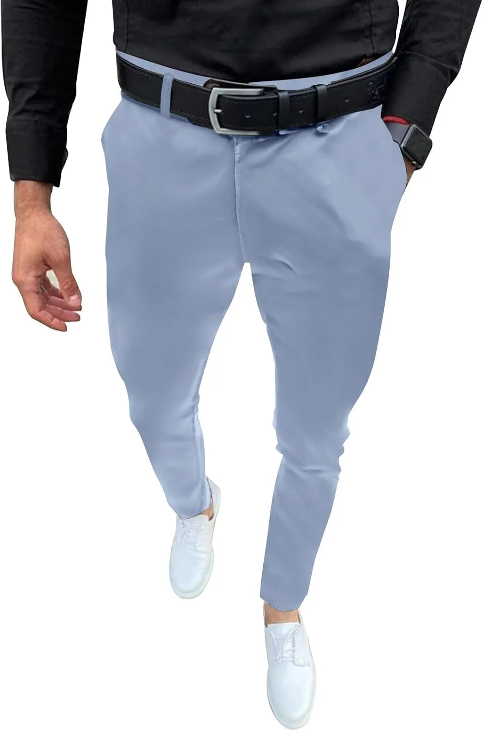 Mens Fashion Slim Fit Dress Pants Casual Business Skinny Stretch Pants Golf Pants