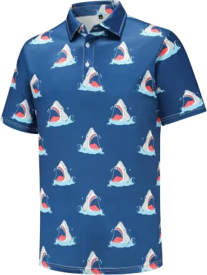 Men's Golf Polo Shirts Funny Golf Shirts for Men Performance Moisture Wicking Quick Dry Athletic Short Sleeve Shirts