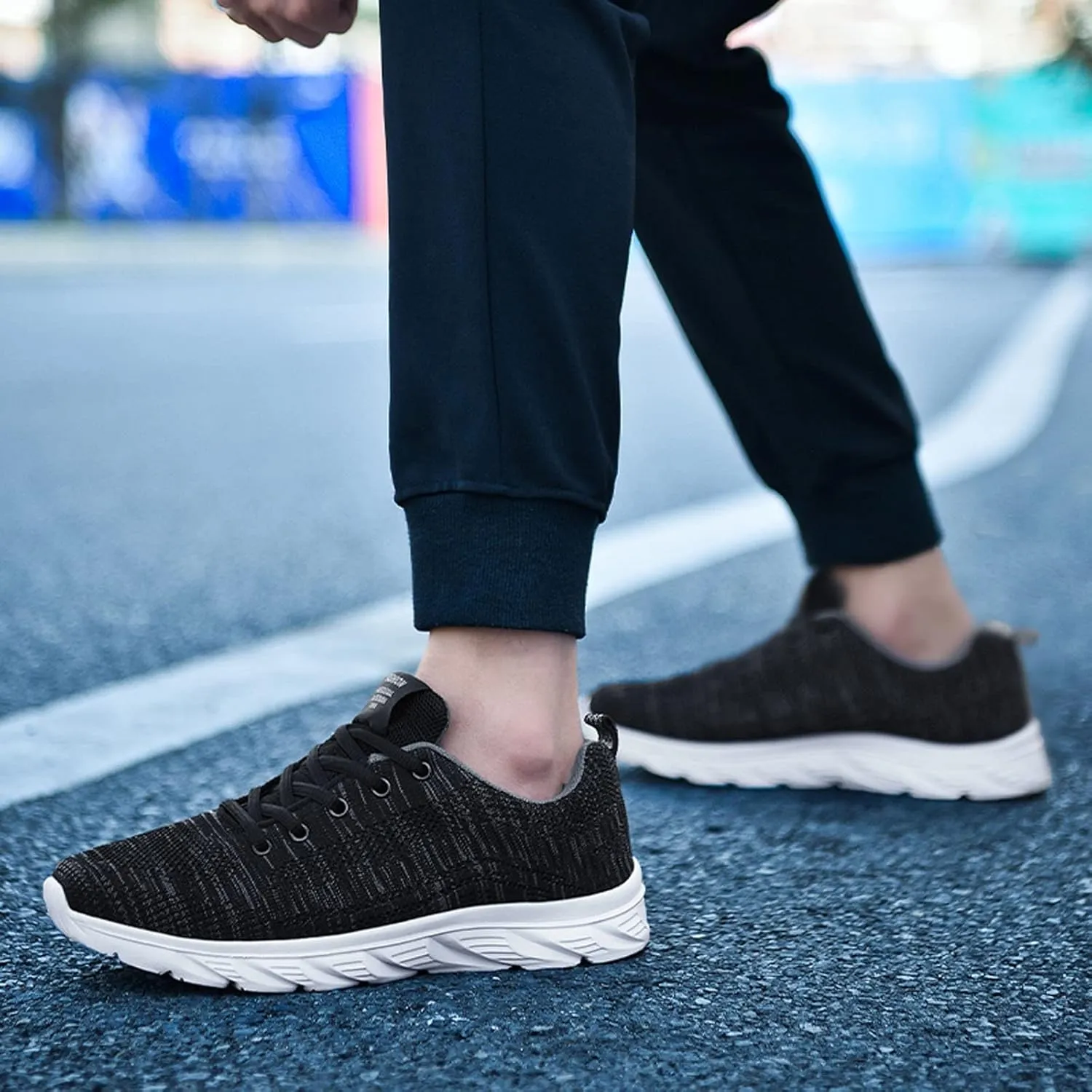 Men's Lightweight Cushion Sneakers Breathable Casual Comfortable Walking Sneaker Arch Support Plantar Fasciitis
