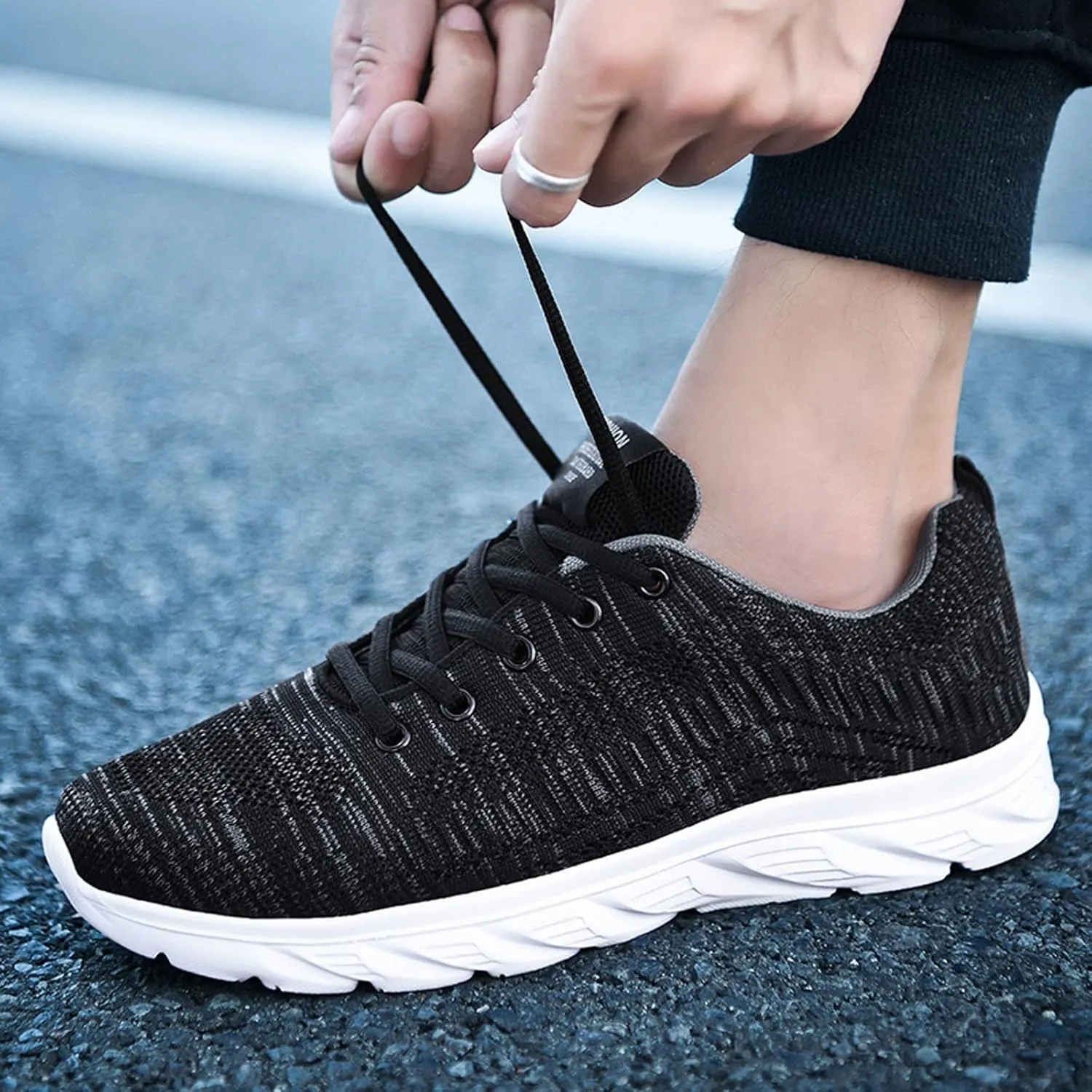 Men's Lightweight Cushion Sneakers Breathable Casual Comfortable Walking Sneaker Arch Support Plantar Fasciitis