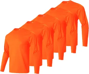Mens Long Sleeve Shirts Casual Quick Dry Crew Neck Work Shirts Athletic Cycling Hiking T-Shirts 5 Pack