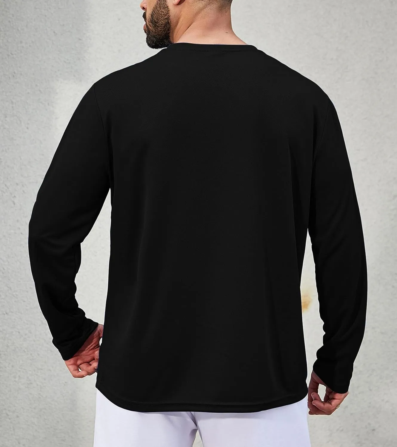 Mens Long Sleeve Shirts Casual Quick Dry Crew Neck Work Shirts Athletic Cycling Hiking T-Shirts 5 Pack