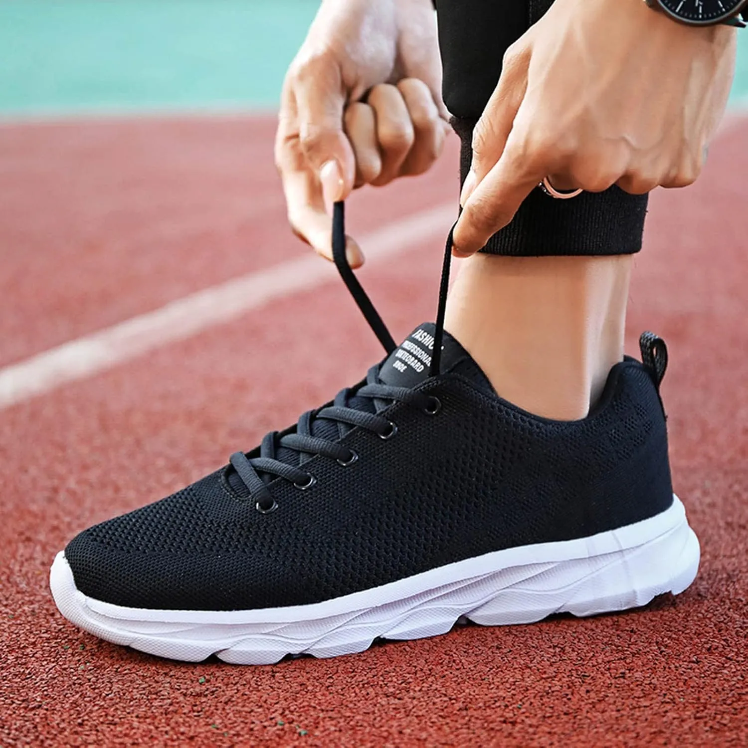 Mens Low Top Sports Shoes,Lace Up Breathable Mesh Running Sneakers for Men Non-Slip Durable Comfy Sole Shoes Outdoor Hiking Footwear Gym Fitness 2025 Fashion Sneaker for Men