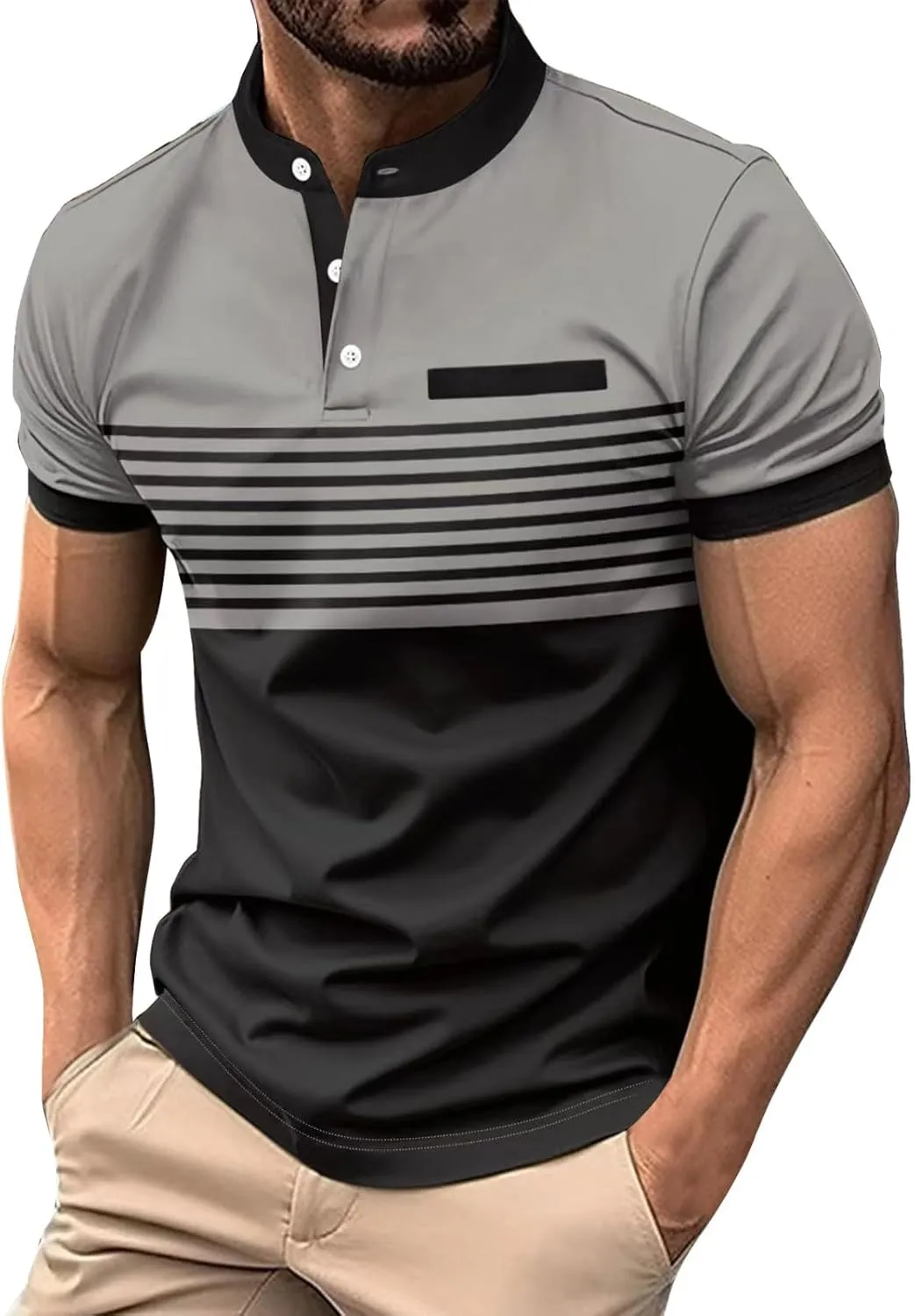 Mens Polo Shirts Short Sleeve Sports Business Casual Golf Shirts for Men Collared Summer Work T-Shirts