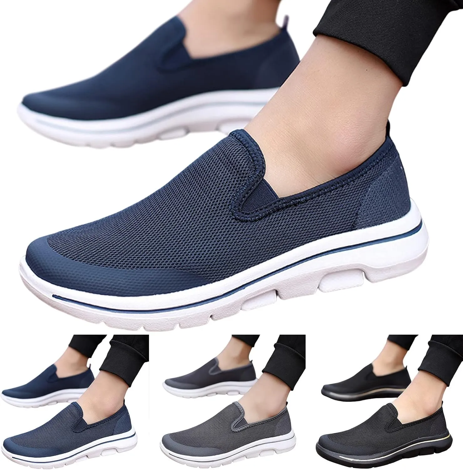 Men's Shoes Mens Tennis Shoes Tennis Shoe for Men Slip on Shoe for Men Running Trail Mesh Sneaker