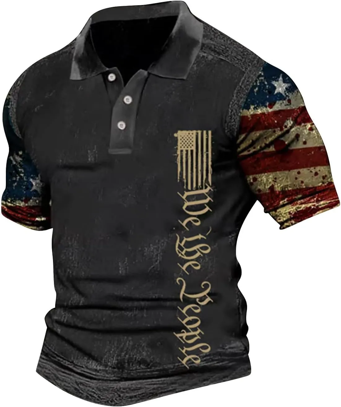 Men's Short Sleeve Golf Shirt Moisture Wicking Dry Fit Casual Print Funny Golf Polo Shirts for Men