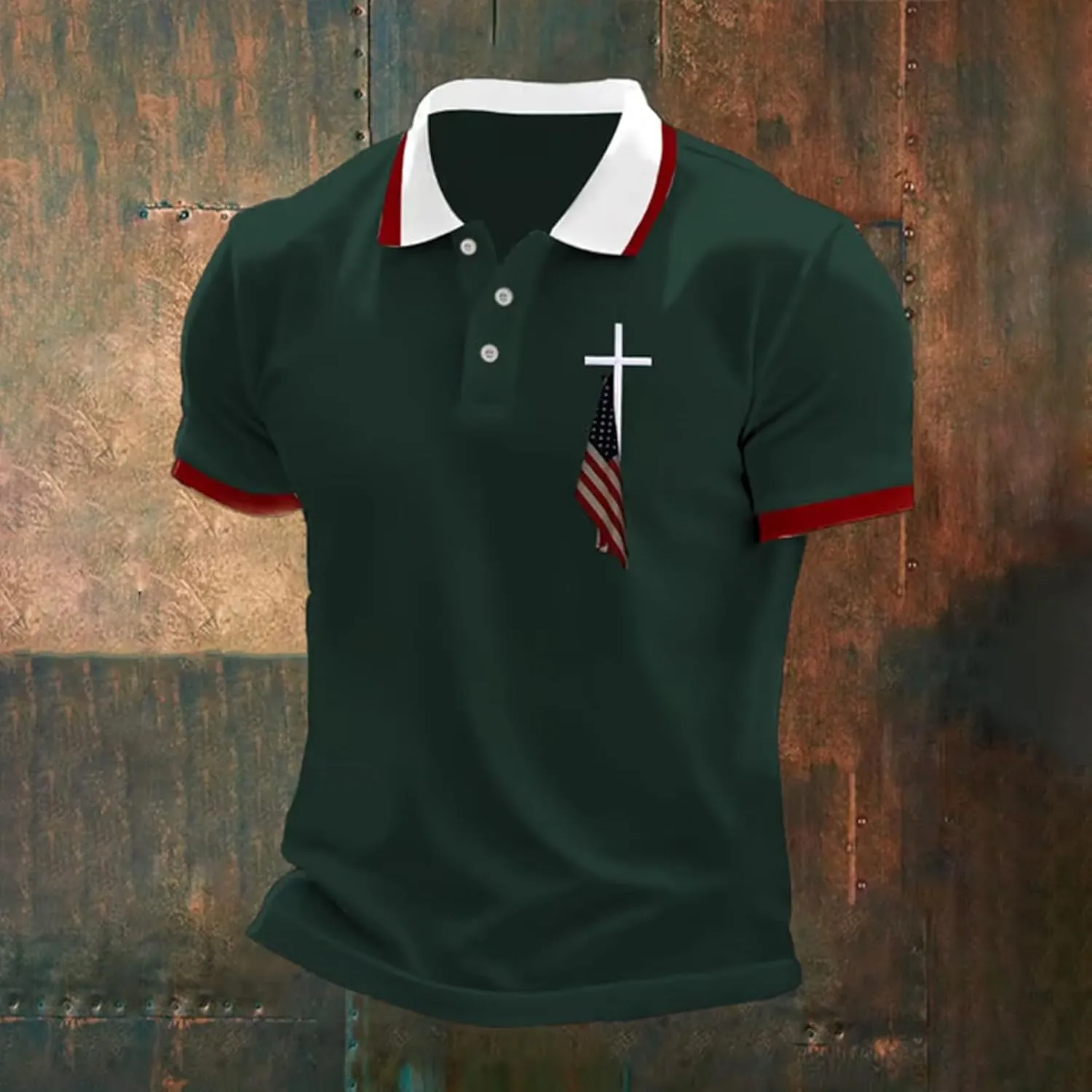 Men's Short Sleeve Golf Shirt Moisture Wicking Dry Fit Casual Print Funny Golf Polo Shirts for Men