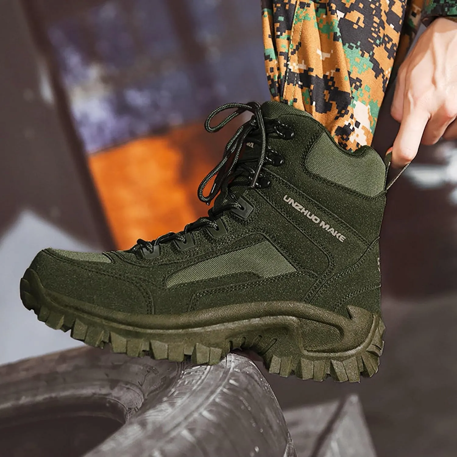 Mens Walking Hiking Boots Men's Outdoor Mid Lightweight Mountaineering Shoes Comfortable Non Slip Hiking Boots