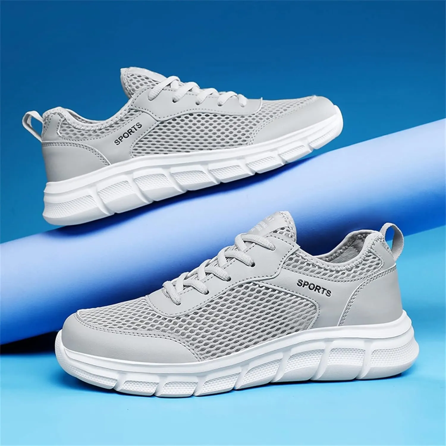 Men's Walking Shoes White Leather Sneakers Men's Casual Sneakers Mesh Breathable Walking Shoes Comfortable Casual Tennis New Running Athletic