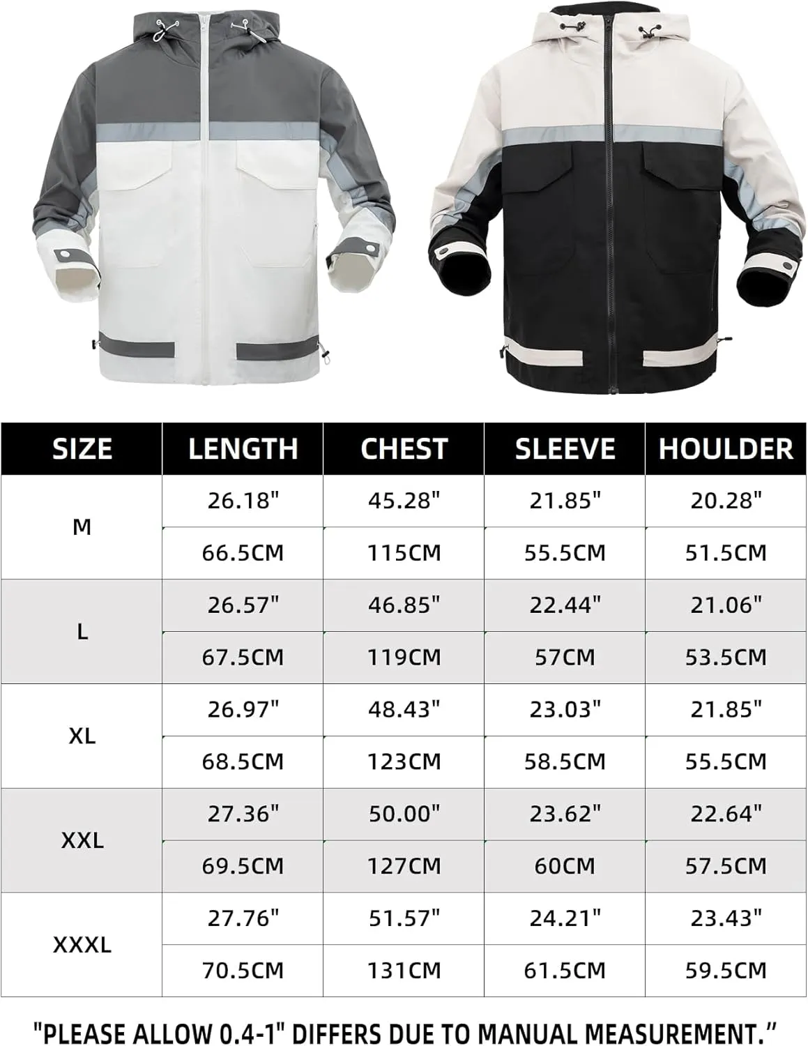 Mens Windbreaker Jacket Hooded Outdoor Waterproof Lightweight Softshell Raincoat for Hiking Camping