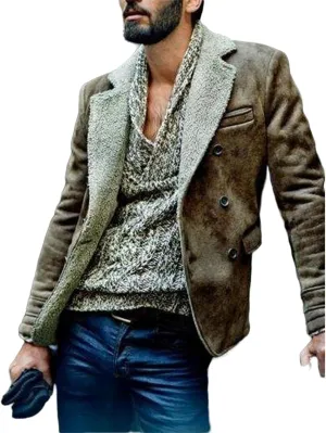 Mens Zip Up Jackets Long Sleeves Lapel Windbreakers with Pocket Loose Coats Fashion Thicken Clothes Winter