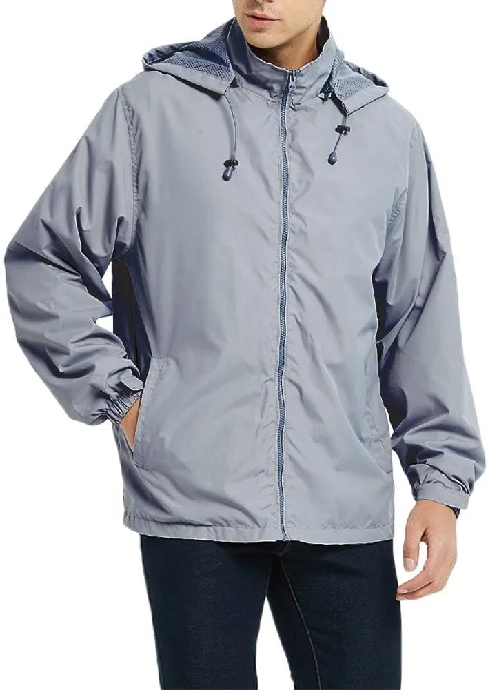 Mens Zip up Jackets Stand Collar Windbreakers Loose Casual Windcheaters Plain Fashion Coats Outdoor Fall Winter New