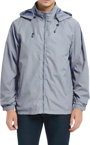 Mens Zip up Jackets Stand Collar Windbreakers Loose Casual Windcheaters Plain Fashion Coats Outdoor Fall Winter New