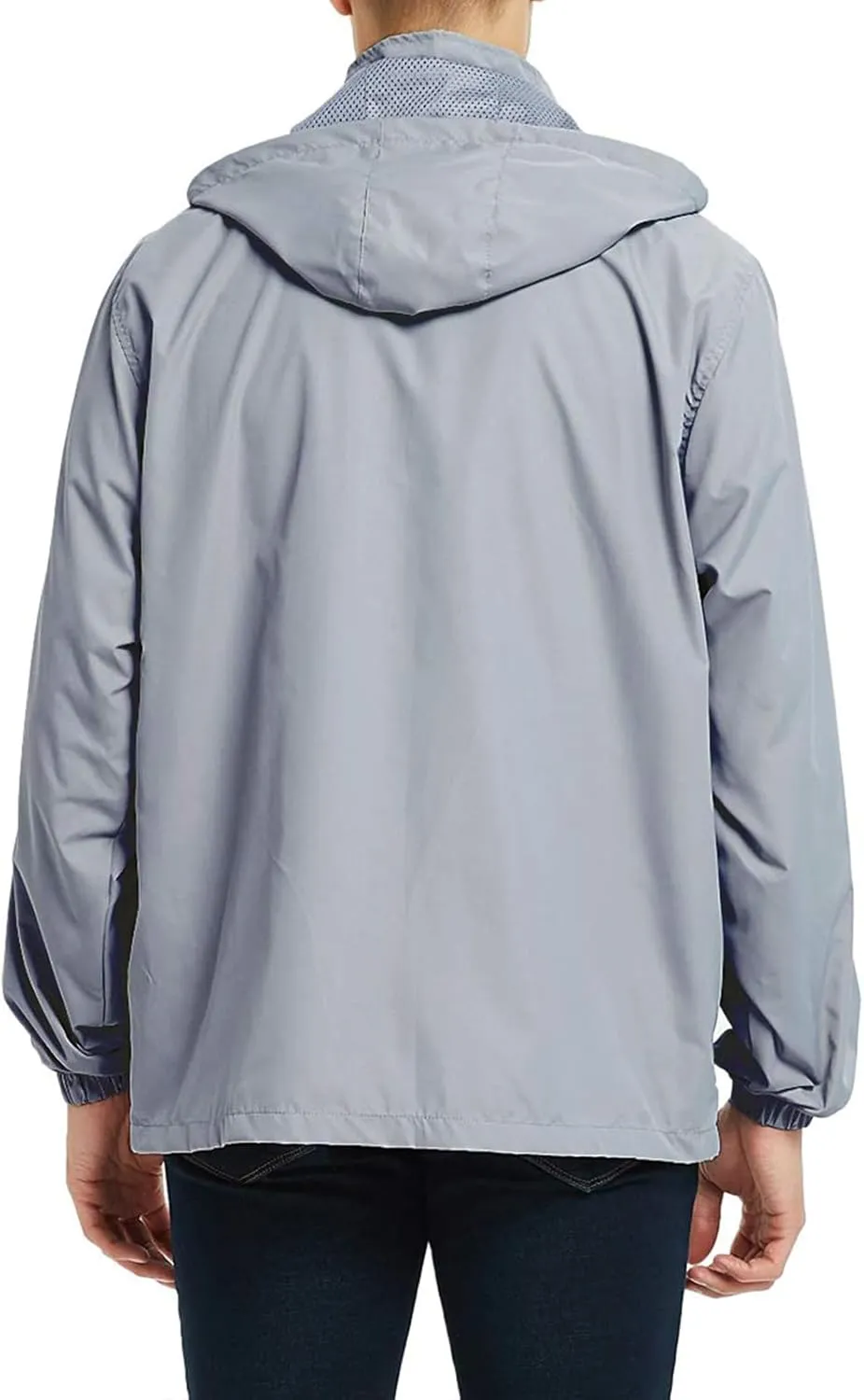 Mens Zip up Jackets Stand Collar Windbreakers Loose Casual Windcheaters Plain Fashion Coats Outdoor Fall Winter New
