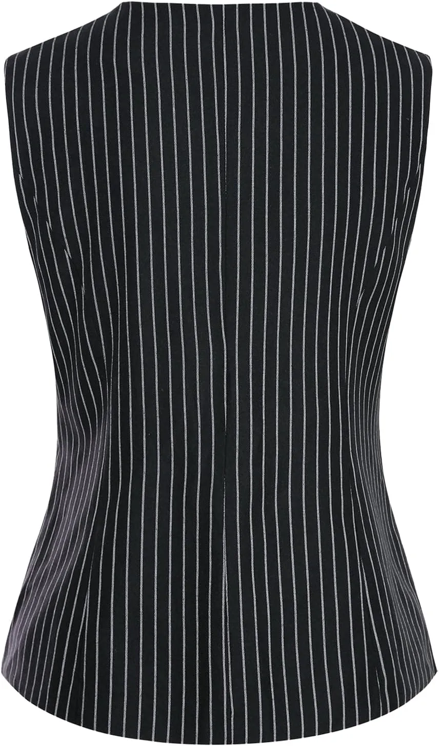 MINTLIMIT Waistcoat Vest for Women Fully Lined Button Down V Neck Formal Dressy Suit Vests with Pockets
