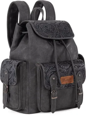 Montana West x Wrangler Backpack Purse for Women Men Western Backpack Floral Tooled Travel Bags