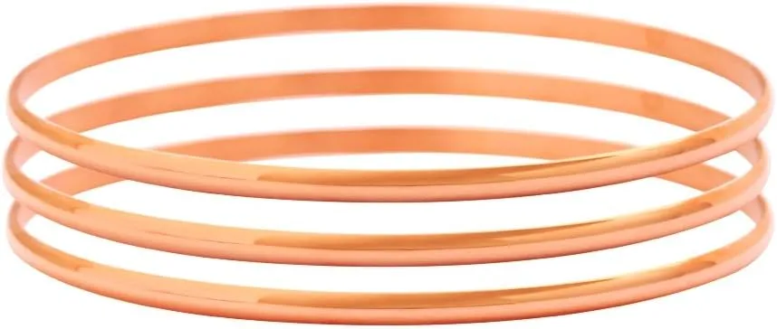 My Daily Styles Stainless Steel Silver-Tone Three Stackable Womens Bangle Bracelets