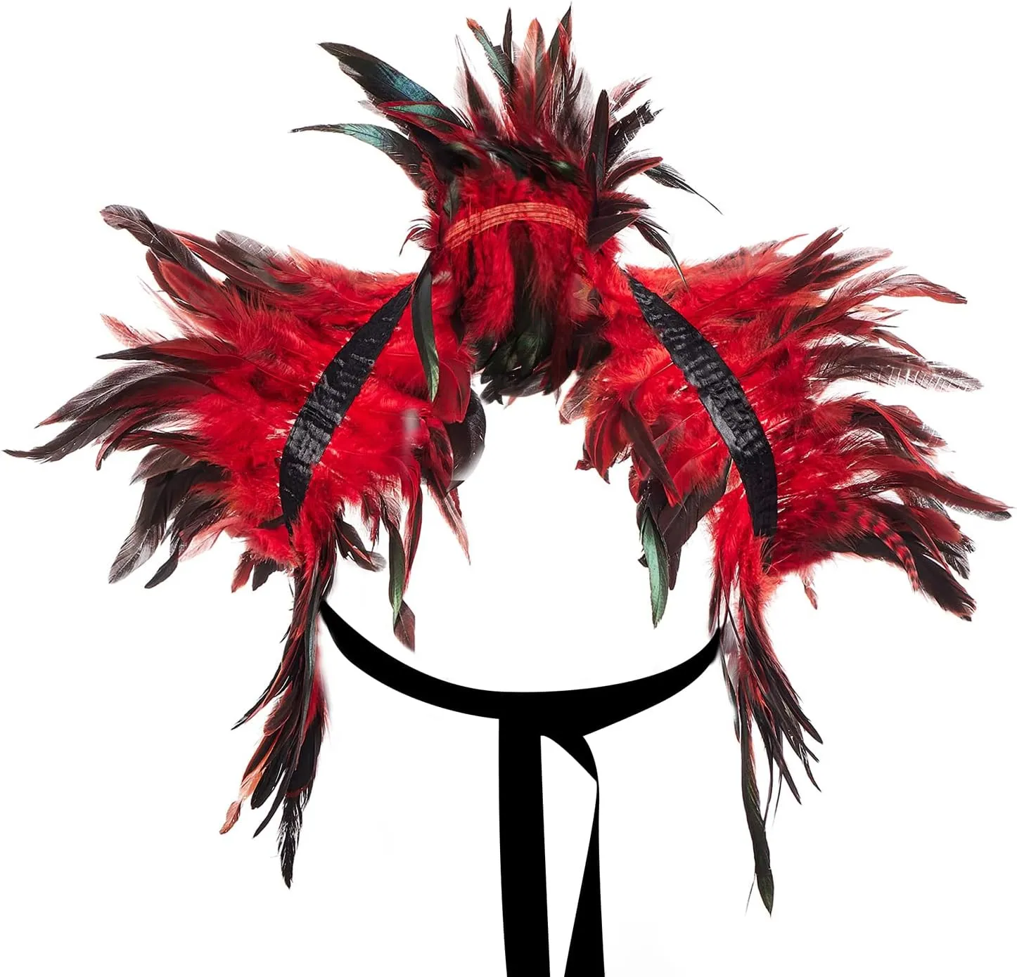 Natural Feather Sequins Shrug Shawl Cloak Collar Gothic Victorian Feather Shawl Halloween Dress up