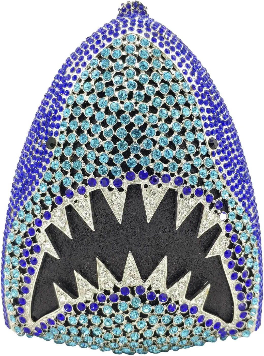 Novelty 3D Shark Head Shape Women Crystal Clutch Evening Bag Party Dinner Rhinestone Clutch Purses and Handbags,Mini
