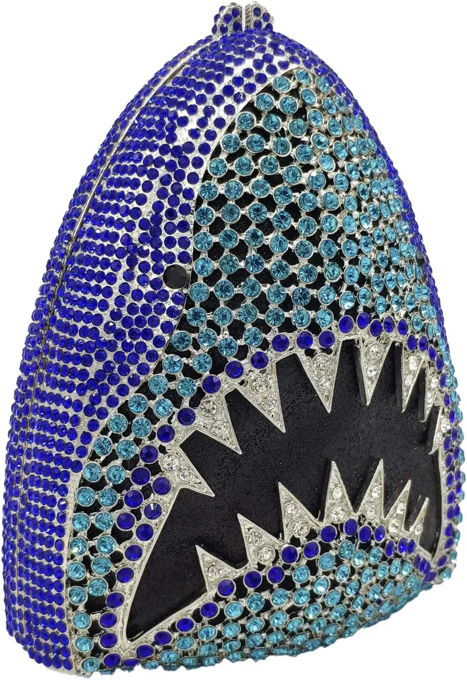 Novelty 3D Shark Head Shape Women Crystal Clutch Evening Bag Party Dinner Rhinestone Clutch Purses and Handbags,Mini