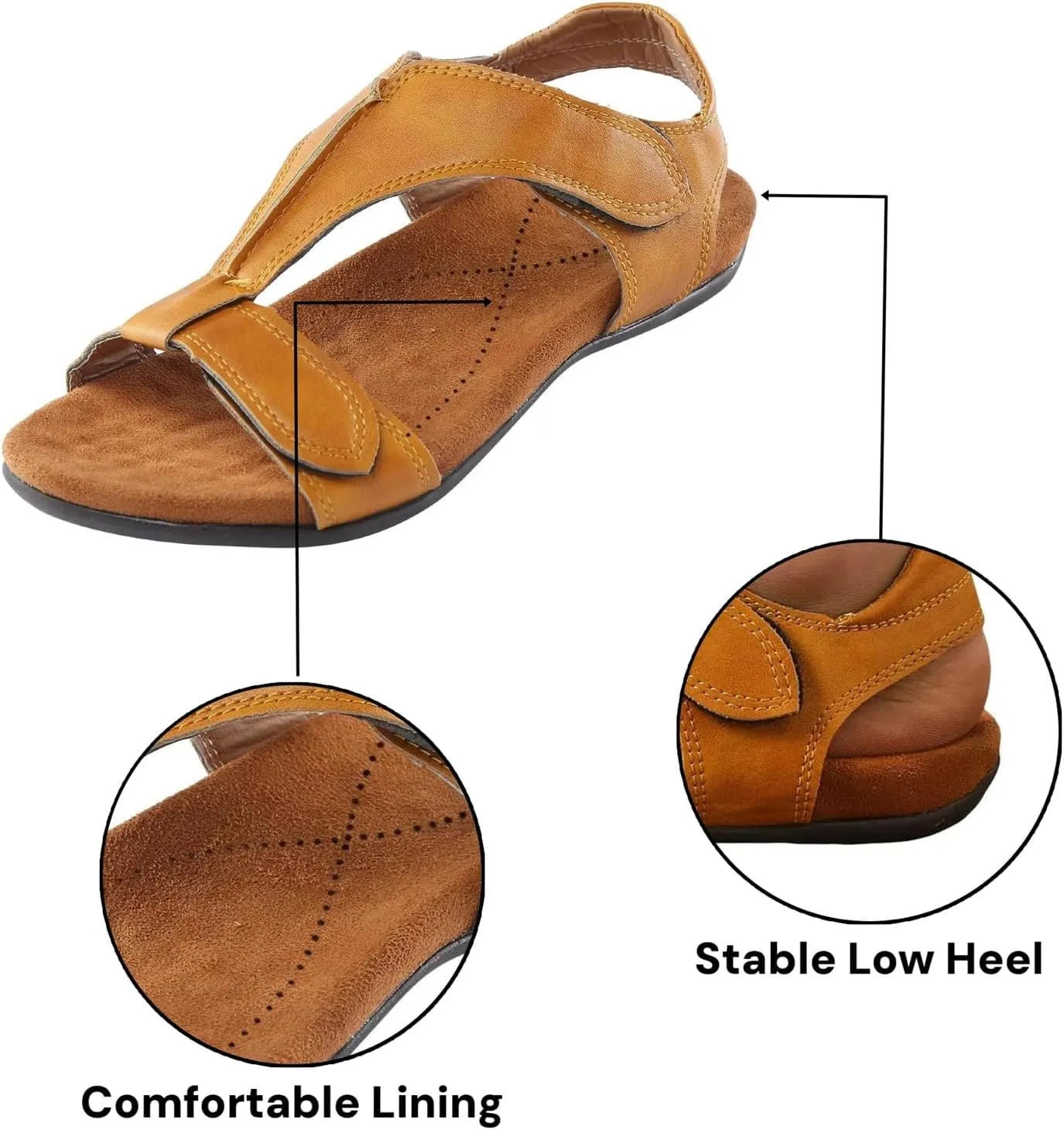 Open Toe Summer Sandals for Women, Wide Width Non Slip Shoes, Comfortable Flat Sandals, Casual Bohemian Beach Sandals, Soft Cushion Walking Shoes, Lightweight Breathable Athletic Footwear