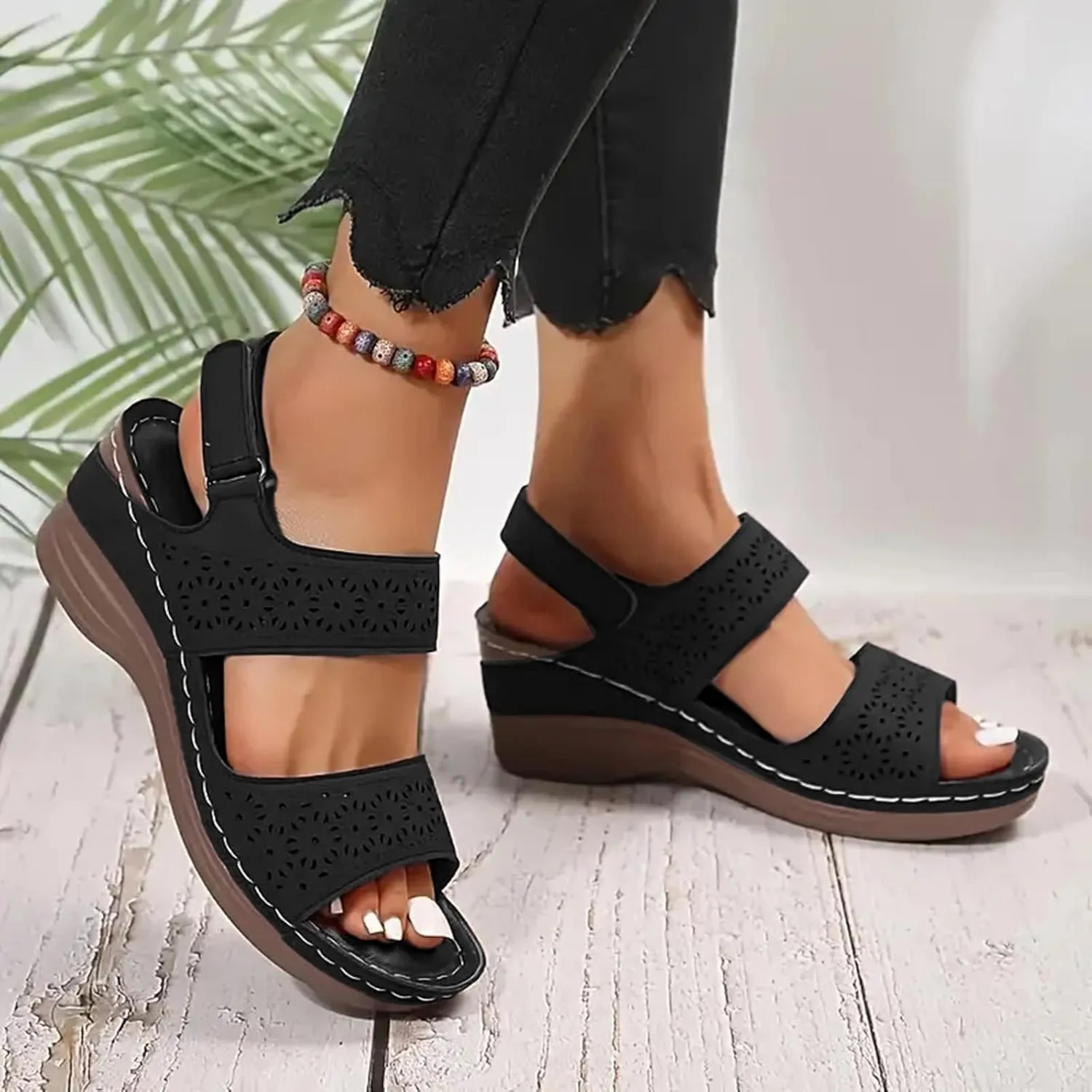 Orthopedic Wedge Sandals for Women Dressy 2025,Summer Platform Casual Dress Women Sandal Strappy Low Wedges Sandals Zipper Summer Beach Comfortable Outdoor Sandals Shoes
